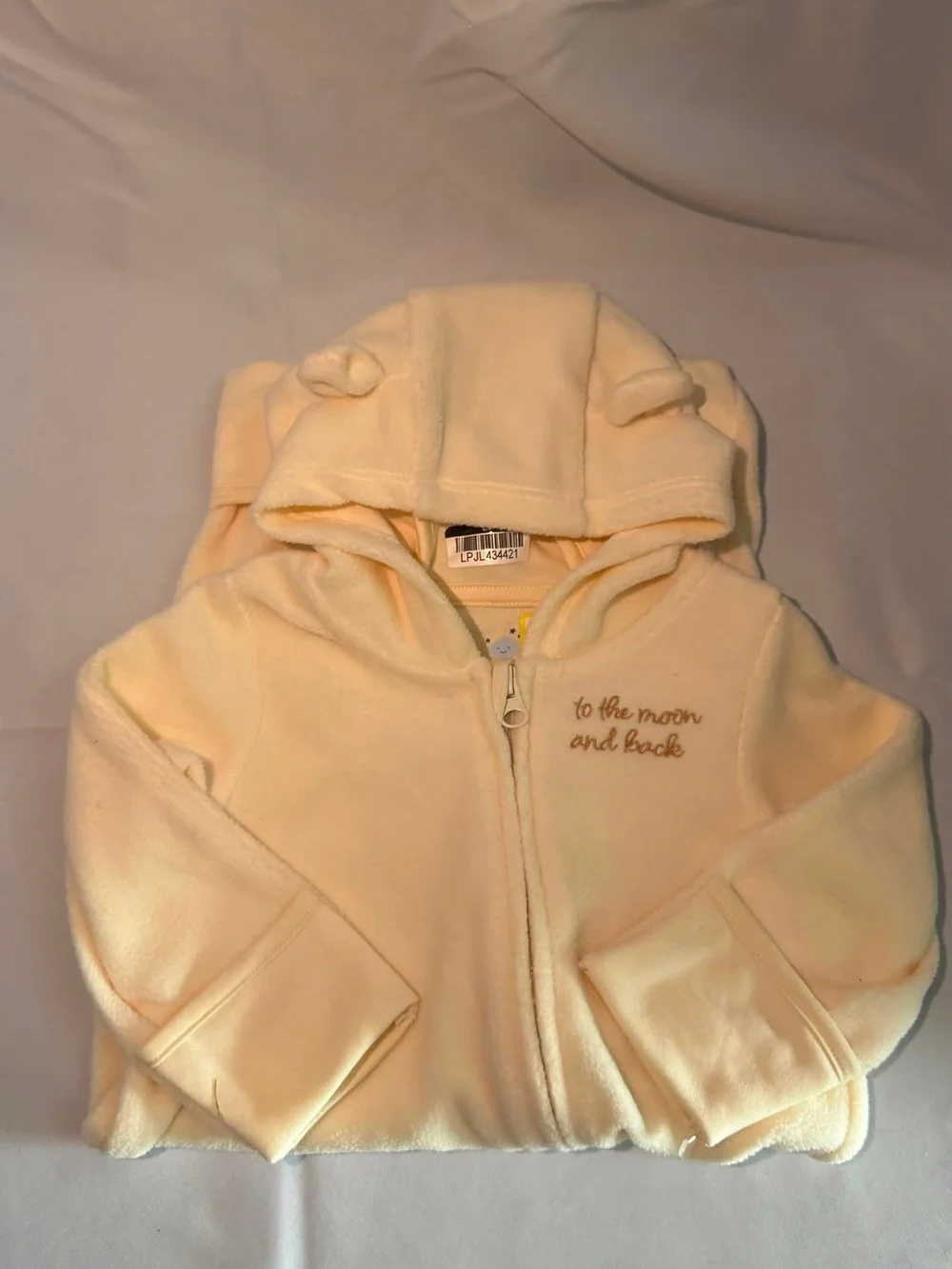 cloud island Cream Fleece Hooded Baby Pajamas
